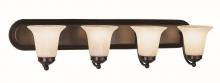  3504 ROB - Rusty Collection 4-Light, Glass Bell Shades Vanity Wall Light